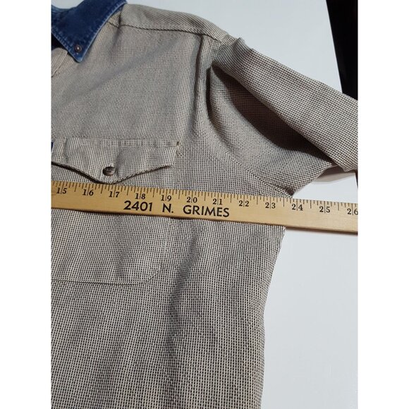 Vintage Panhandle Slim Rough Stock Shirt L Heavy Weight Denim Collar Button Down - Picture 5 of 11